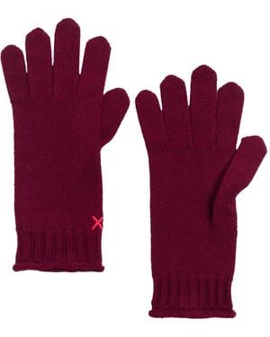 Chinti & Parker Ribbed-Cuff Gloves - Purple