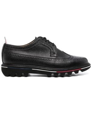 THOM BROWNE クラシック ロングウィング ブローグ シューズ ブラック メンズ Thom Browne ブローグシューズ | オンラインセールは最大
