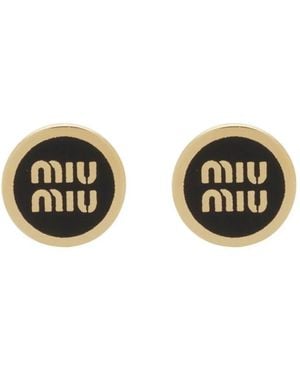 Miu Miu Miumiu Orecchini Logo - Metallic
