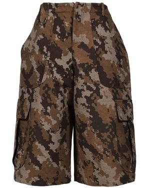 3.PARADIS Pantalones Cortos Cargo Dove-Camo En Jacquard - Gris