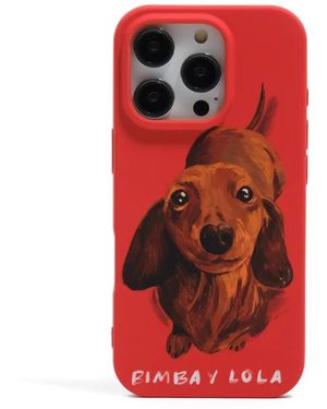 Bimba Y Lola Iphone 16 Pro Dog-Print Phone Case - Red
