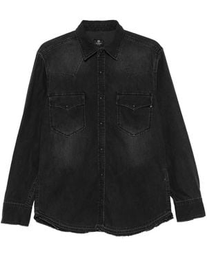 AG Jeans フレイドヘム デニムシャツ - ブラック