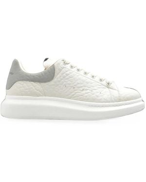 McQueen Oversized Croc-Effect Trainers - White