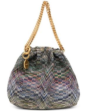 Missoni Mini Stereo Flame Drawstring Tote Bag - Grijs