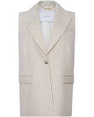 Adam Lippes Callan Pinstripe Gilet - Gray