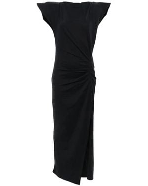 Isabel Marant Ruched Side-Slit Maxi Dress - Black