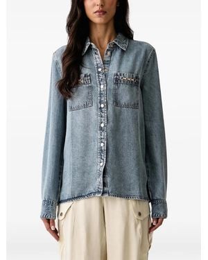 Guess Chemise En Jean À Détail De Chaîne - Blue