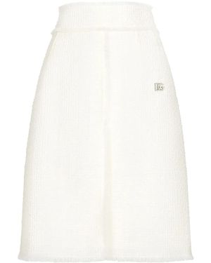 Dolce & Gabbana ハイウエスト ツイードスカート - ホワイト