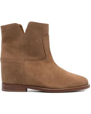 Via Roma 15 Notch-Detail Boots - Brown