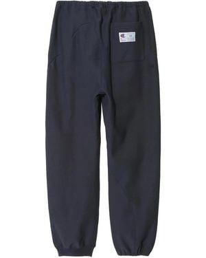 Undercover X Champion Logo-Patch Track Pants - Blue