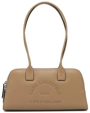 KARL LAGERFELD Perforated-Logo Tote Bag - Natural