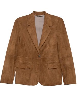Leather Authority Blazer Beatriz En Cuir - Brown
