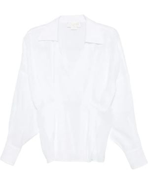 Genny Blusa Con Cuello En V - Blanco