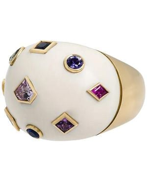 Bibi Van Der Velden Bague Mammoth Pop Art - Blanc