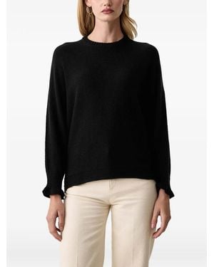 Twinset Ruffled-Cuff Crew-Neck Jumper - Black