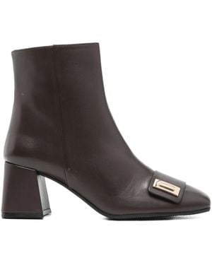 Evaluna 65Mm Buckle-Detail Boots - Brown