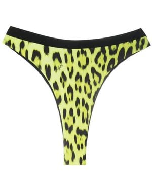 Roberto Cavalli Leopard-Print Bikini Bottoms - Yellow