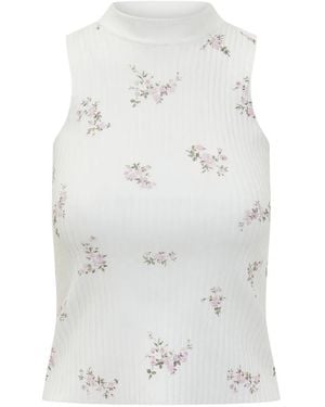 MSGM Top Met Bloemenprint - Wit