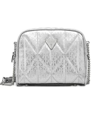 Guess Aldina 4G Quilted Chain-Strap Mini Bag - Grey
