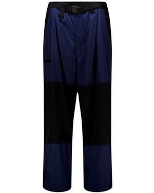 Y-3 Belted Paneled Track Pants - Blue