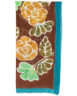 SGOMBERO CANTINE Floral-Print Scarf - Blue