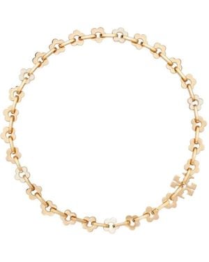 Tory Burch Forget Me Not Interlocking Necklace - Metallic