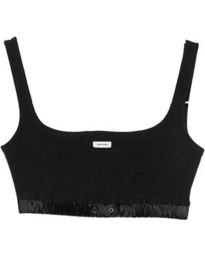 Entire studios Logo-Patch Cropped Top - Black
