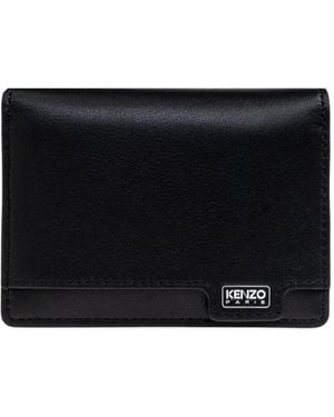 KENZO Logo Plaque Cardholder - Black