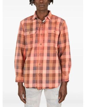 NOTSONORMAL Check-Pattern Long-Sleeve Shirt - Pink