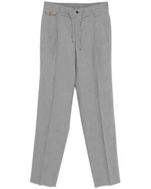 PT Torino Drawstring-Waist Pleated Trousers - Grey