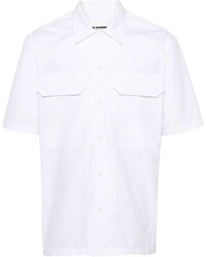 Jil Sander Short-Sleeve Cotton Shirt - White