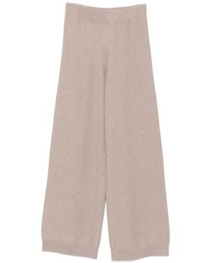 Fabiana Filippi Pantalon En Maille À Sequins - Natural