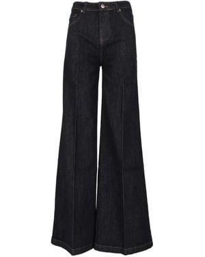 Ermanno Scervino Pressed-Crease Wide-Leg Jeans - Black