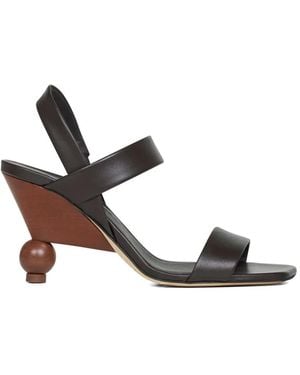 Weekend by Maxmara Square-Toe Heeled Sandals - Brown