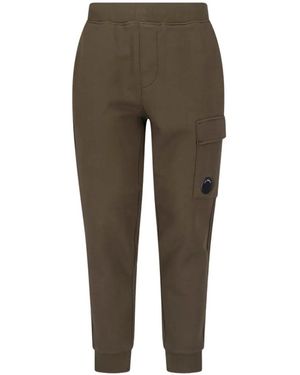 C.P. Company Pantalon De Jogging En Polaire Diagonale À Poches Cargo Lens - Green