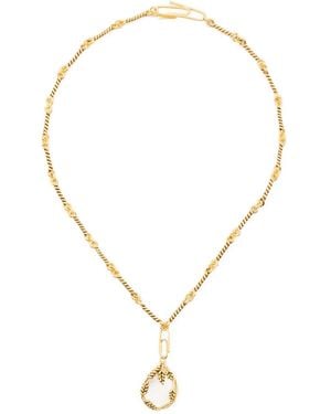 Aurelie Bidermann Twisted-Chain Paperclip Charm Necklace - Natural