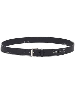 Marni Mending Leather Belt - Blue