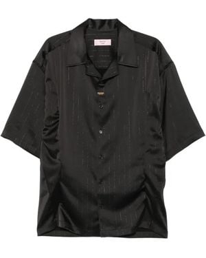 Martine Rose Striped Short-Sleeve Shirt - Black