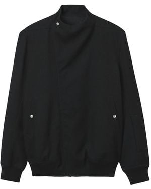 Rick Owens High-neck Asymmetrical Jacket - Black