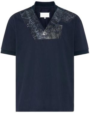 Maison Margiela Taped V-Neck T-Shirt - Blue