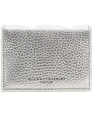 Gianni Chiarini Dollaro Pebbled-Leather Card Holder - Grey