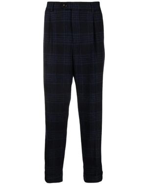 Brunello Cucinelli Plaid Tailored Pants - Blue