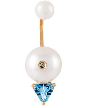 Delfina Delettrez Pendiente Trillion Con Diamante - Blanco