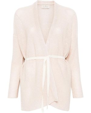 Bruno Manetti Sequin-Embellished Cardigan - Natural