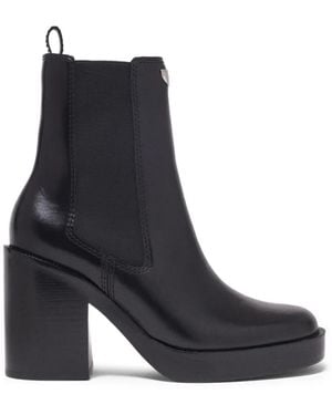 Maje Heeled Leather Chelsea Boots - Black