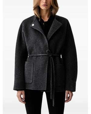 Silvian Heach Belted Patch-Pocket Jacket - Black