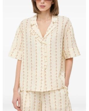 Notes Du Nord Ruffled Floral Shirt - Natural