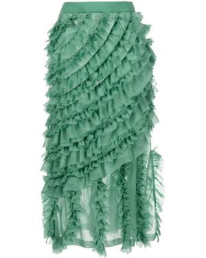 Ulla Johnson Sarafina Ruffled Midi Skirt - Green