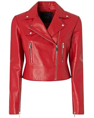 Pinko Biker Leather Jacket - Red