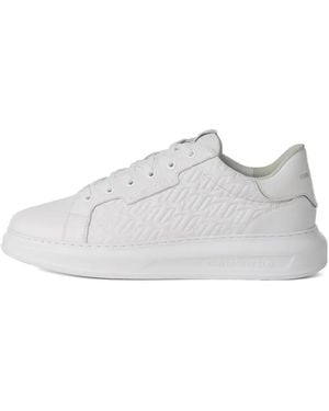 KARL LAGERFELD Kapri Monogram Lace-Up Trainers - White